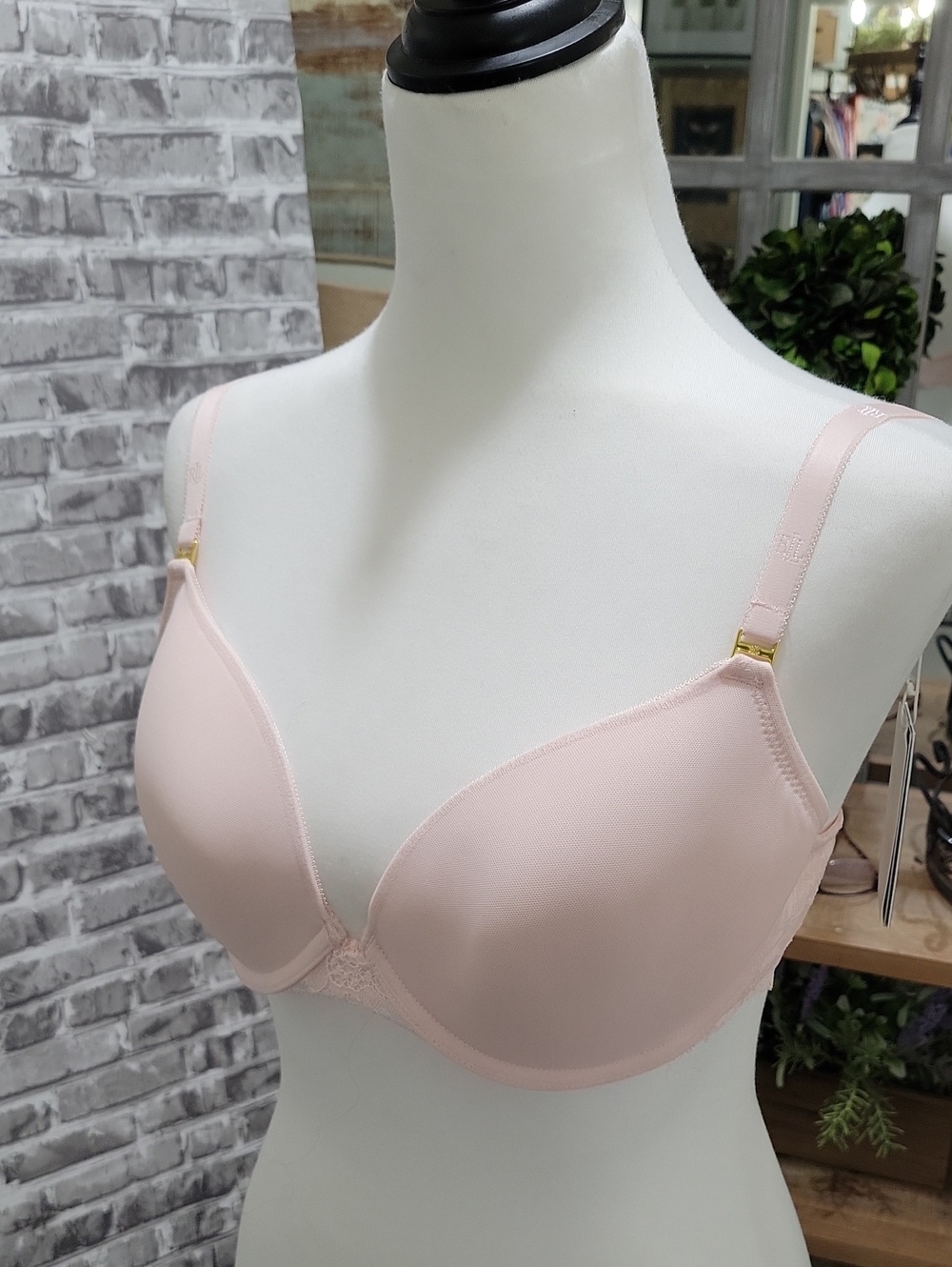Lauren Ralph Lauren Lace Morning Pink Demi T-Shirt Bra Size 36 C